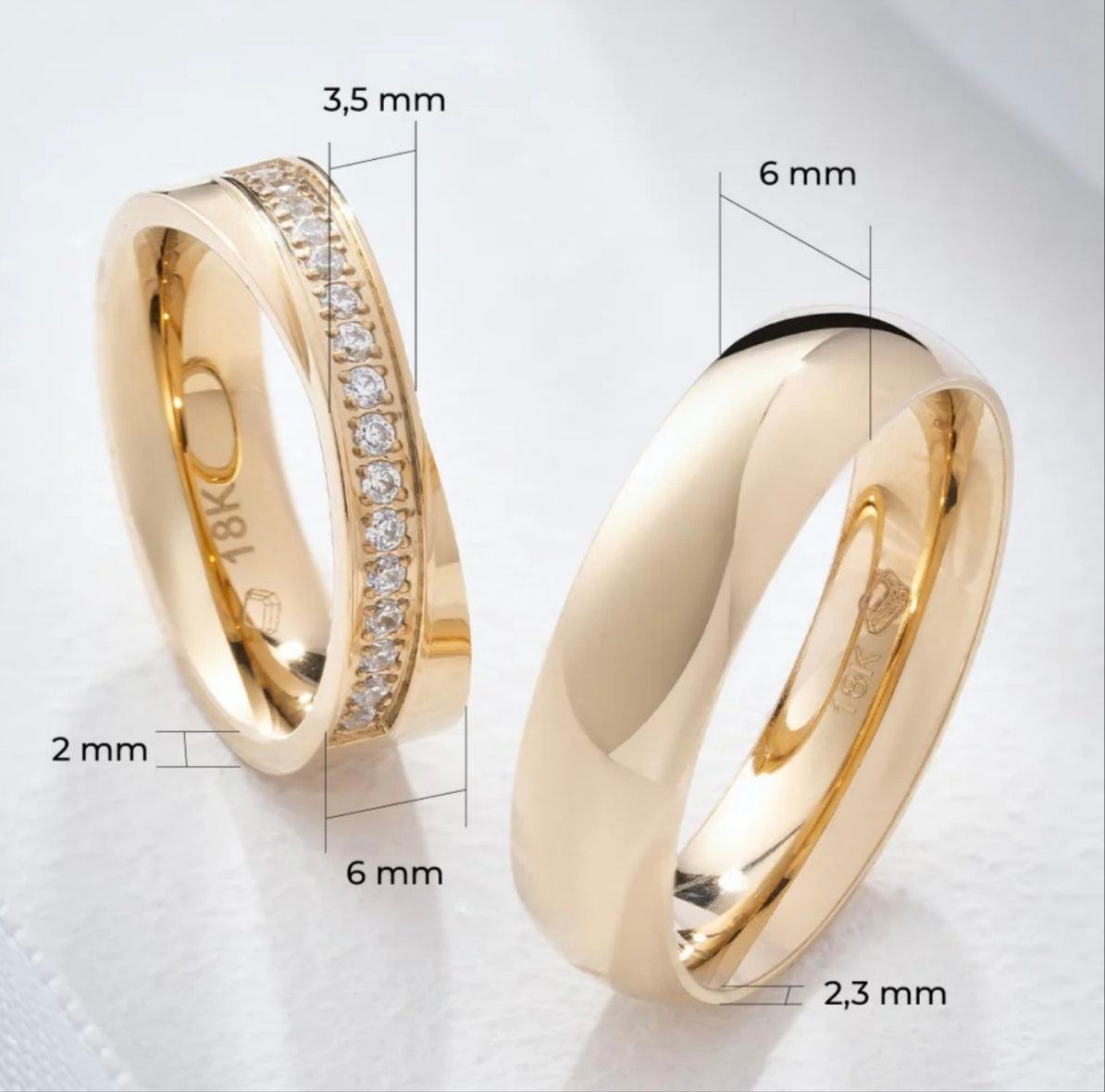 Argollas Anillos Matrimonio Londres en Oro laminado18K