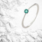 Delicate Emerald Engagement Ring in Silver 1000