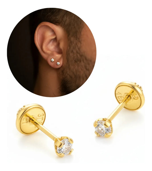 topos de seguridad oro laminado 18k unisex 2mm antialérgicos