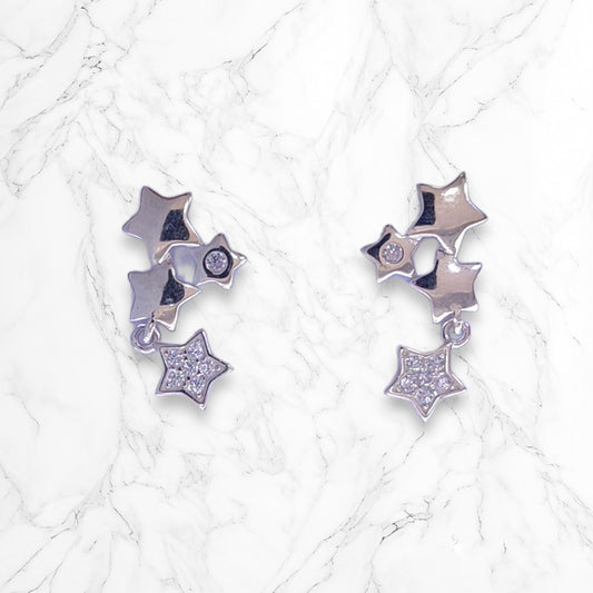 Aretes / Topos / Mujer Plata 925 Italiana Estrellas Brillo Encanto