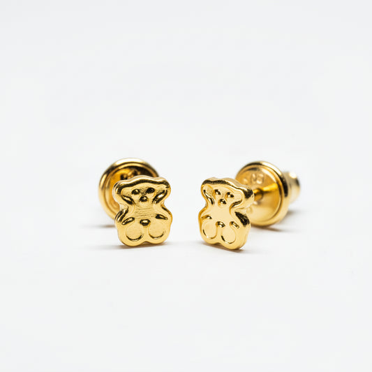 Aretes Topos Seguridad Niña Mujer Oso Tous Oro Laminado 18k Brillo Encanto