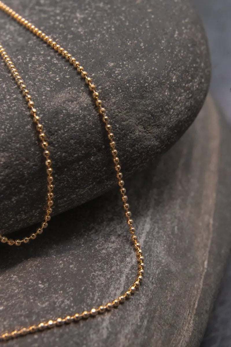 Cadena Collar Militar De Mujer En Oro 18k Laminado Brillo Encanto