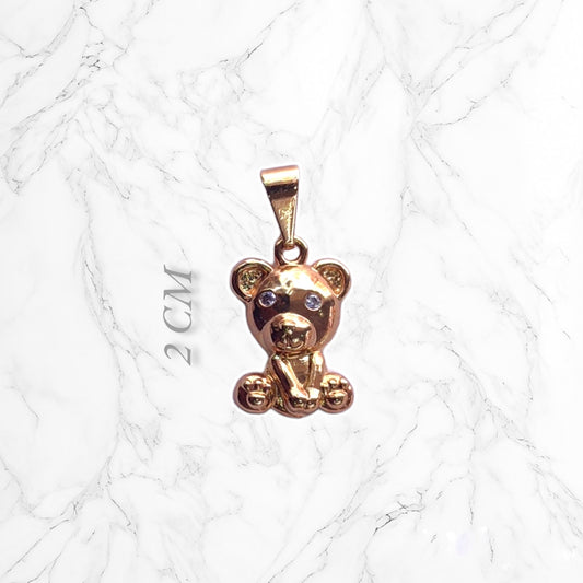 Dije Colgante Oso Pequeño Mujer Oro Laminado 18k Brillo Encanto