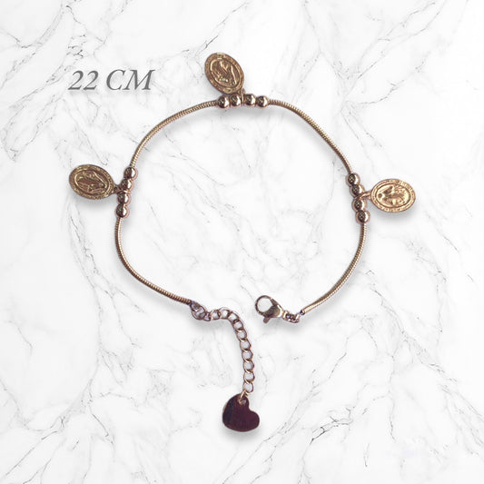 Pulsera Esclava En acero Alas y Cruz de 22 CM Para Mujer Brillo Encanto