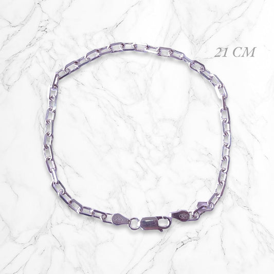 Pulsera Esclava Moda Plata925 Italiana Unisex 21 CM Brillo Encanto