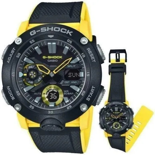 Reloj Casio G-shock Deportivo Fibra De Carbono y Brújula GA-2000-1A9DR Brillo Encanto