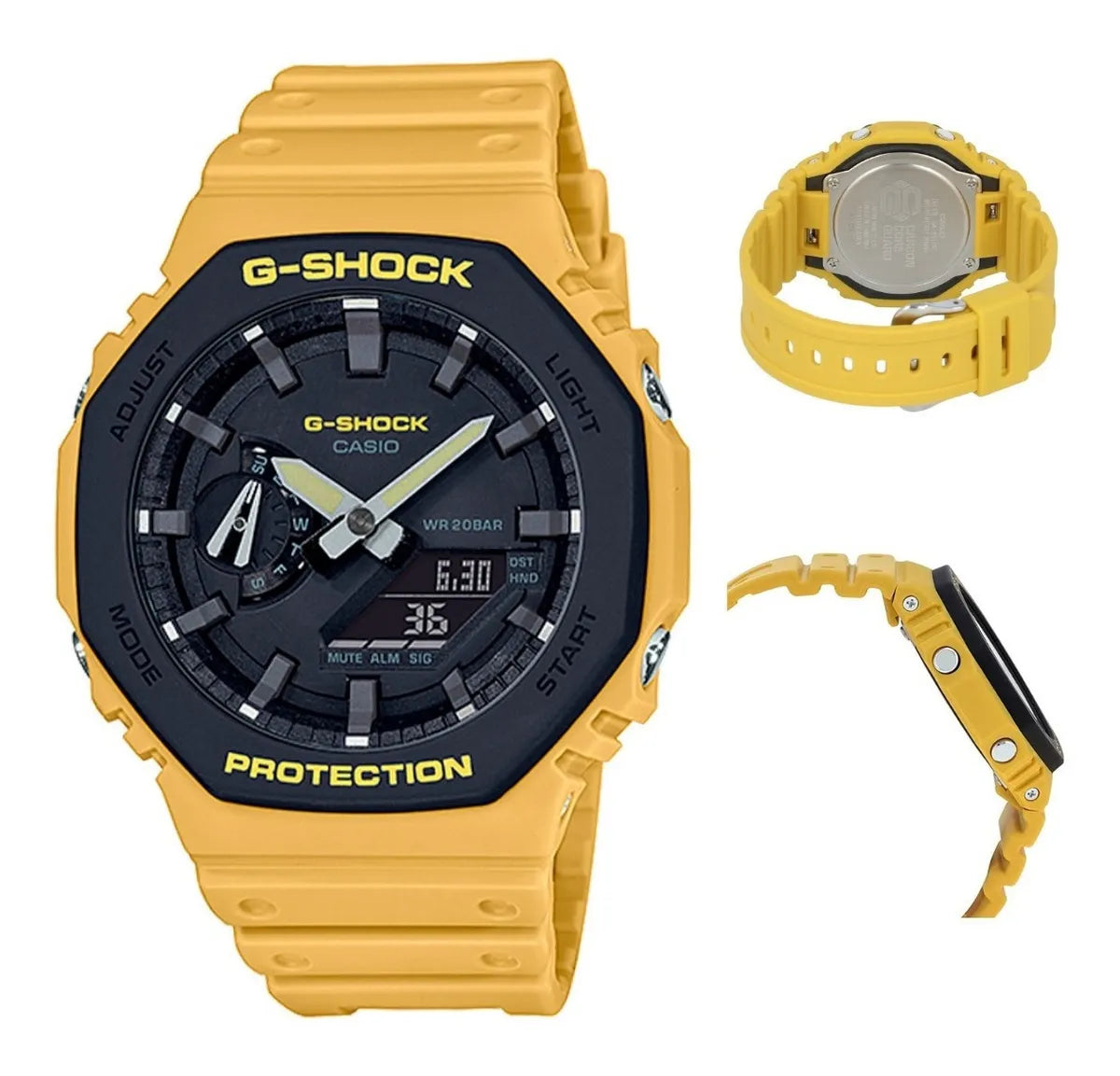 Reloj Casio G-shock Deportivo Sumergible Amarillo Con Brújula GA-2110SU-9ADR Brillo Encanto