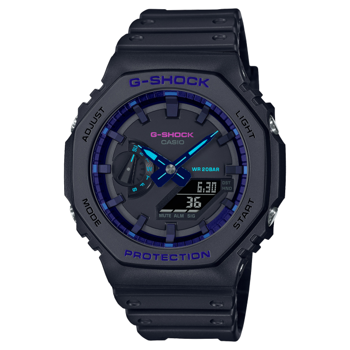 Reloj Casio G-shock GA-2100VB-1ADR Unisex Original Deportivo Sumergible Ciber Punk Brillo Encanto