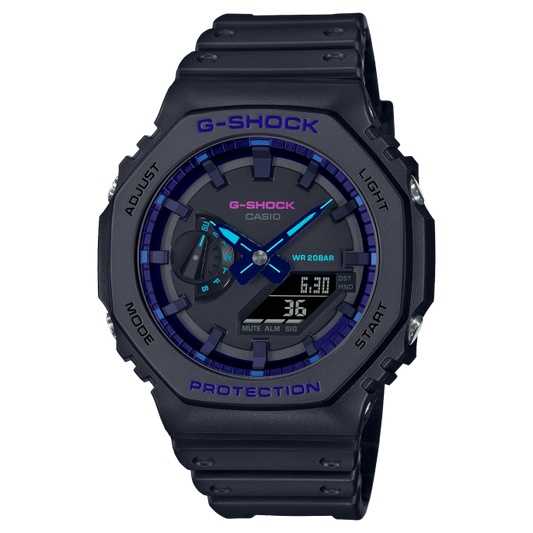 Reloj Casio G-shock GA-2100VB-1ADR Unisex Original Deportivo Sumergible Ciber Punk Brillo Encanto