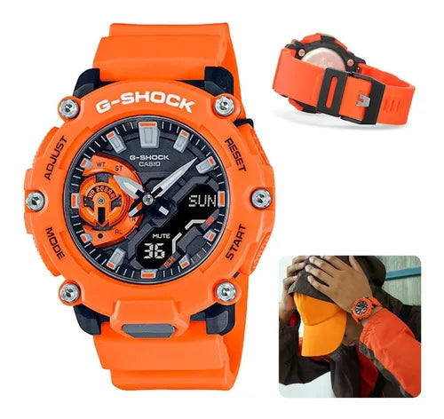 Reloj Casio G-shock Hombre Deportivo Sumergible Y Brújula GA-2200M-4ADR Brillo Encanto