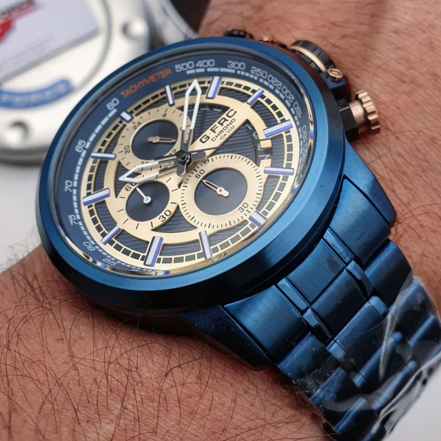 Reloj G Force Acerado azul Original Hombre Brillo Encanto