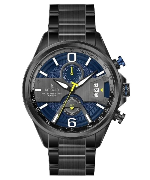 Reloj Hombre Kosmo K3848G Deportivo Acero negro Brillo Encanto