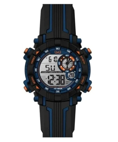 Reloj Q&Q Digital Original M168J801Y Sumergible 100M Hombre Brillo Encanto