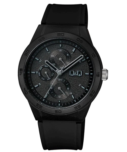 Reloj Q&Q Hombre VS54J009Y Siliconado Negro Sumergible 100M Brillo Encanto