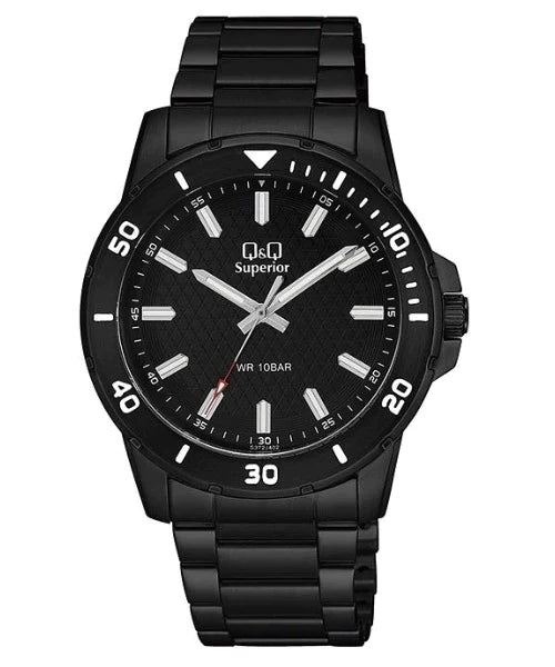 Reloj Q&Q Superior S372J402Y Negro Acerado Hombre Brillo Encanto