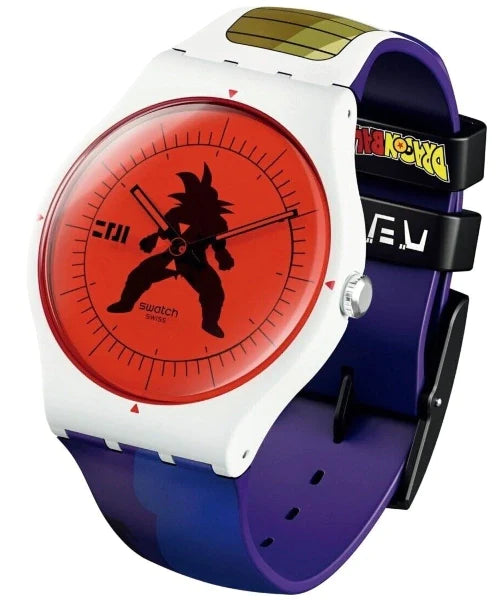 Reloj Swatch SUOZ348 VEGETA Dragon Ball Edición Especial Unisex Brillo Encanto