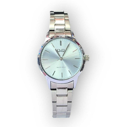 Reloj Q&Q Acero de Mujer Elegante tablero Azul