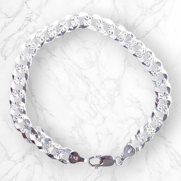 Esclava Hombre Plata925 Italiana Cubana Brillo Encanto